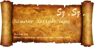 Szauter Szilvánusz névjegykártya